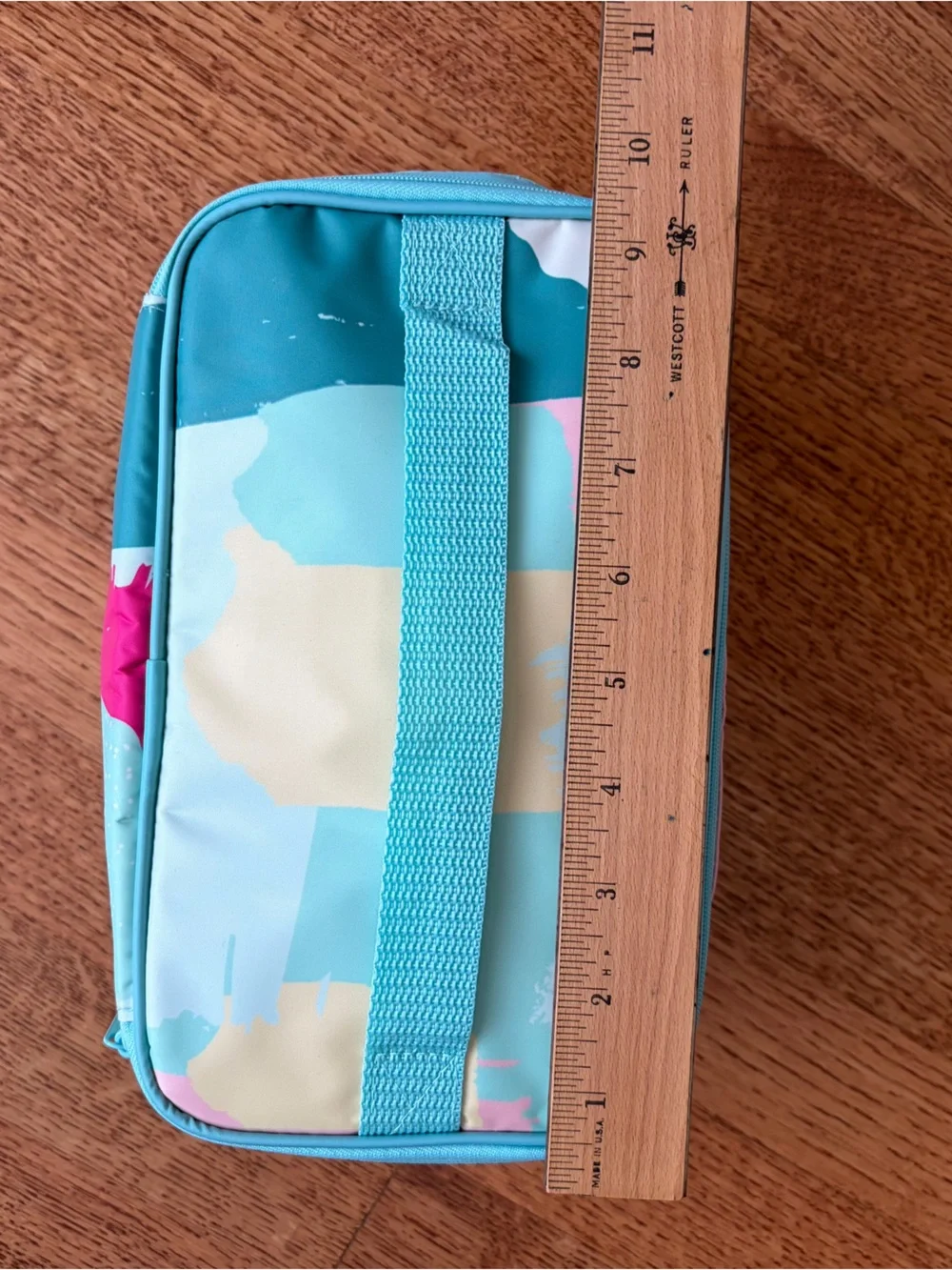 Thirty-One Glamour Case Painted Streaks Abstract Pastel Travel Cosmetic Bag NWOT